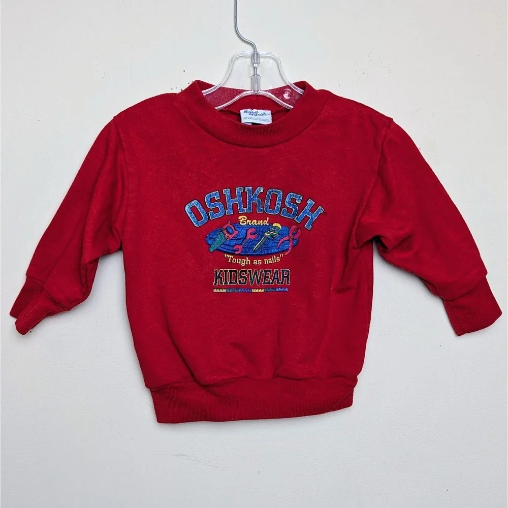 Vintage Osh Baby BGosh Tools Tough As Nails Kidswear 90s Crewneck Sweatshirt 24M
